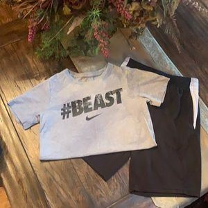 Nike tee and shorts set.